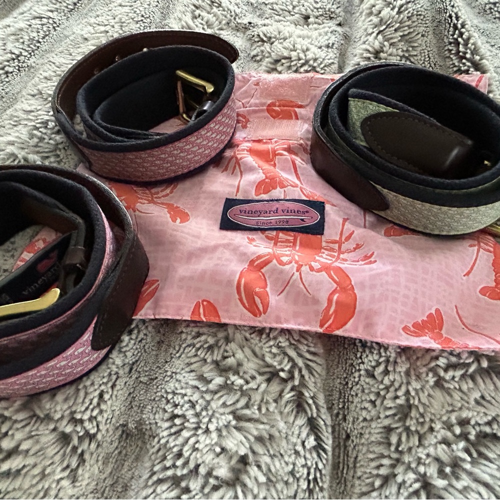 Vineyard Vines Pink and Green Men's Belts